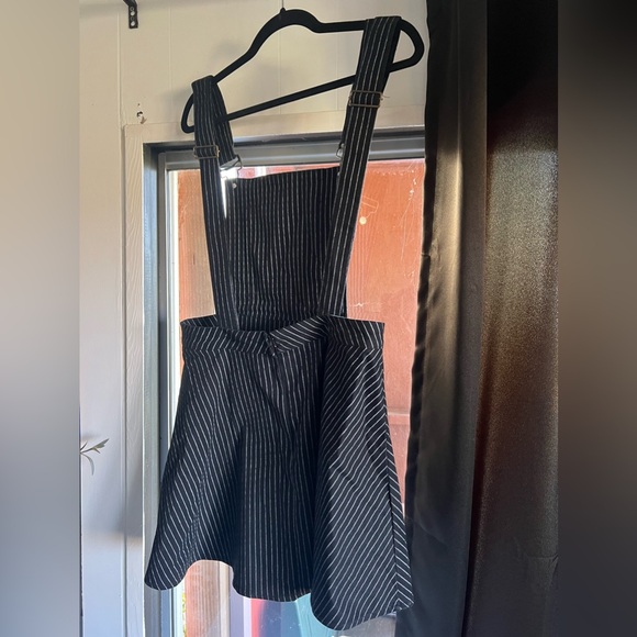 Jawbreaker - Over It All Pinstripe Overall Short dress - Black - Picture 3 of 7
